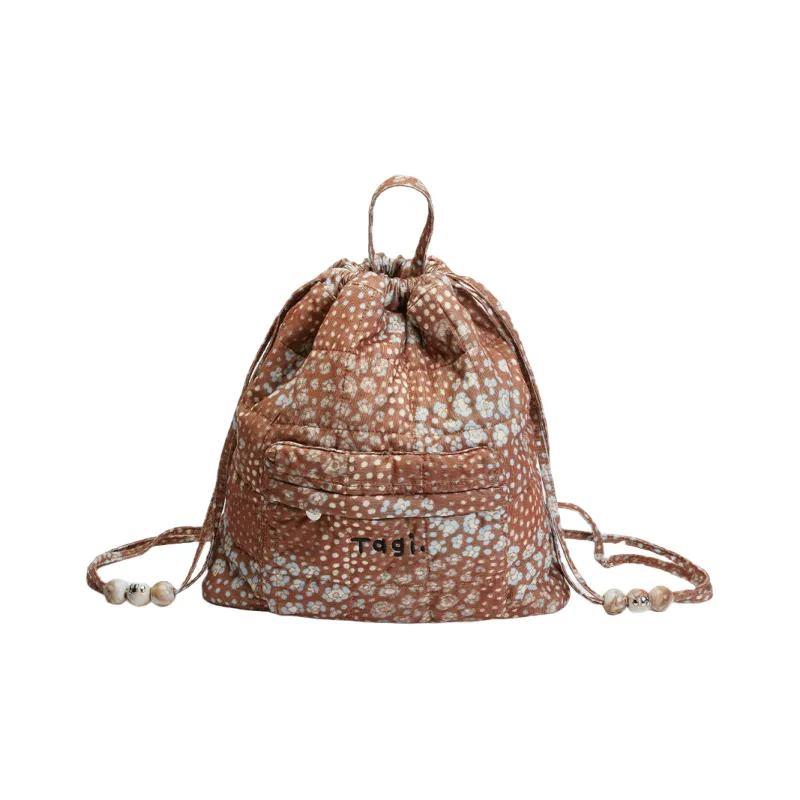 Tagi. Fabric Backpack Regular Unisex Hazelnut Flower Field-0