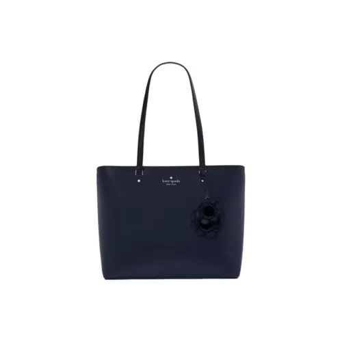 Kate Spade Cross-Patterned PVC Tote Bag Shopping Bag Shoulder Bag Handbag Large Size Women's Blue