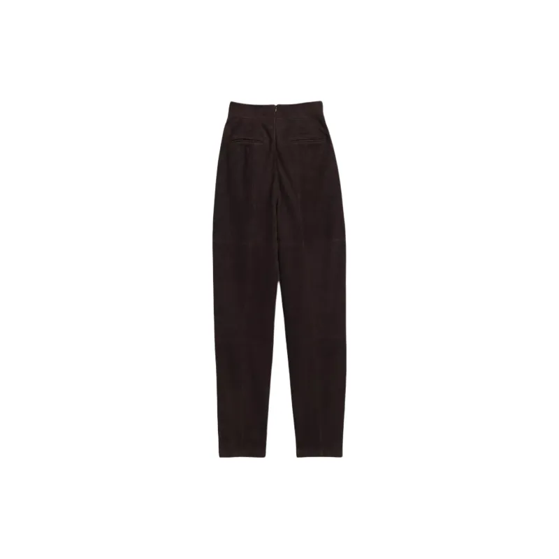 ZARA Leather Pants Women's Dark Brown-1