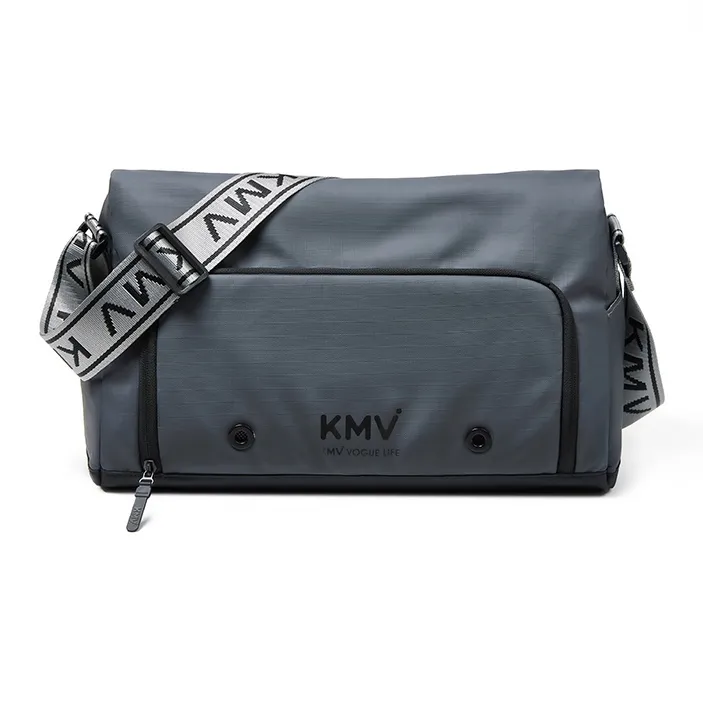 KMV Polyester Gym Bag Medium Size Unisex Black/White/Gray-15