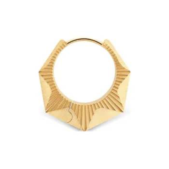 Marie Lichtenberg 18kt Yellow Gold Nyc Gm Diamond Hoop Earring