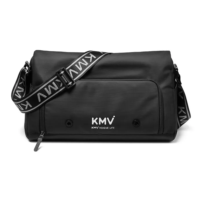 KMV Polyester Gym Bag Medium Size Unisex Black/White/Gray-3