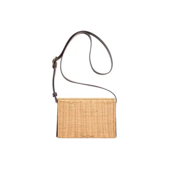 ZARA Rattan Shoulder Bag Crossbody Bag Men's Light Beige