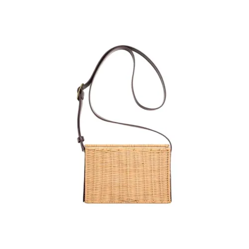 ZARA Rattan Shoulder Bag Crossbody Bag Men's Light Beige