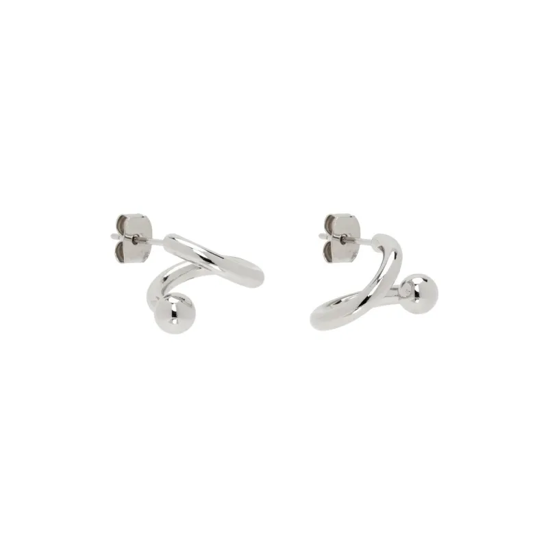 JUSTINE CLENQUET Palladium-Plated Brass Stud Earrings Men's Silver-1