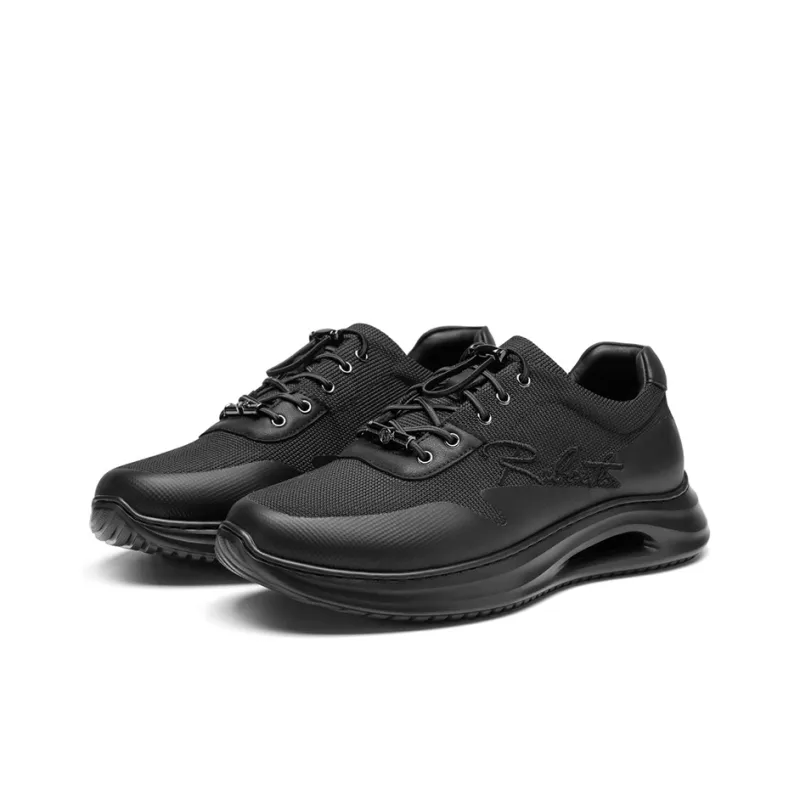 ROBERTA DI CAMERINO Height Increasing Lightweight Slip Resistant Low Top Casual Shoes Men's Black-2