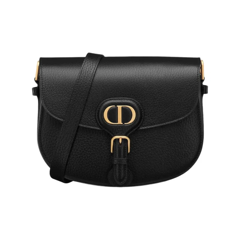 DIOR Bobby Grained Calfskin Crossbody Bag Shoulder Bag Medium Size Women's Black-1