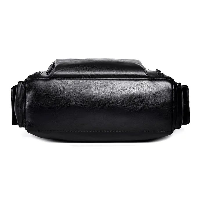 ROSEROOEN PU Handbag Regular Men's Black-6