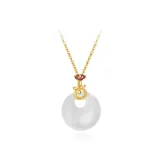 Auspicious Dragon Peaceful Buckle Necklace[Gold]