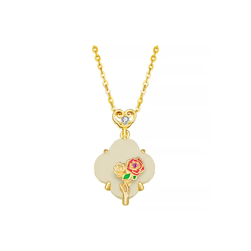 VANA Hetian Jade Necklaces Pale Greenish White Jade Women's-14
