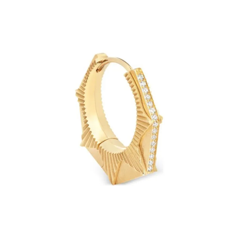 Marie Lichtenberg 18kt Yellow Gold Nyc Gm Diamond Hoop Earring-1