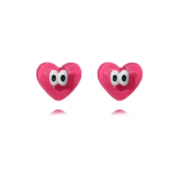Muyan Alloy Peach Red Heart Stud Earrings Women's