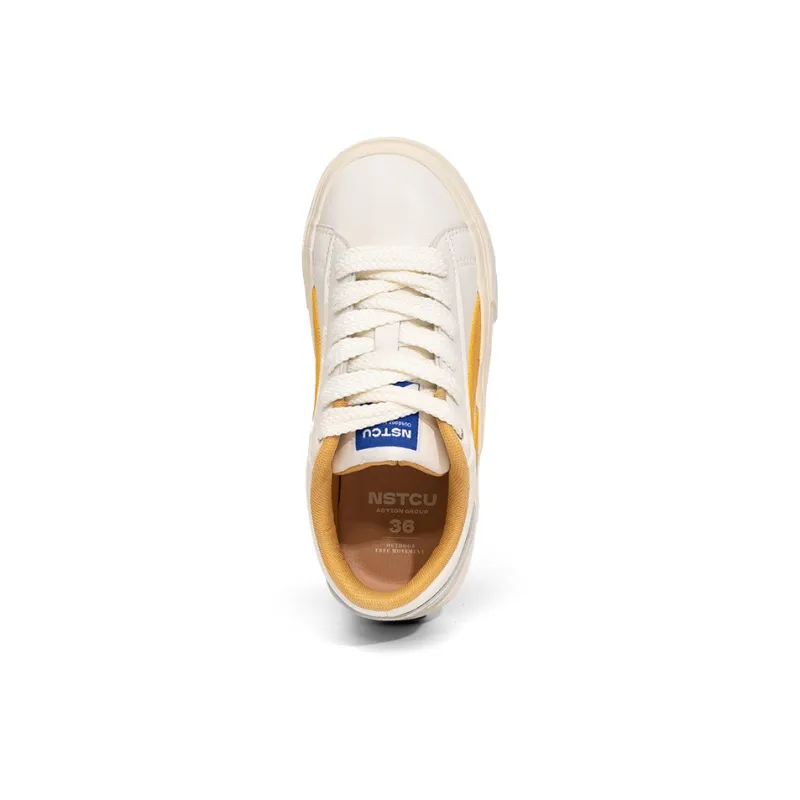 NSTCU Low Top Skateboard Shoes Women's Beige Yellow-4