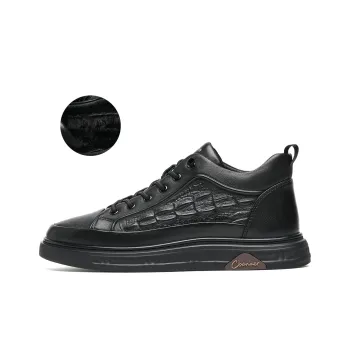 C°BANNER Mid Top Skateboard Shoes Men's Black Plus Size