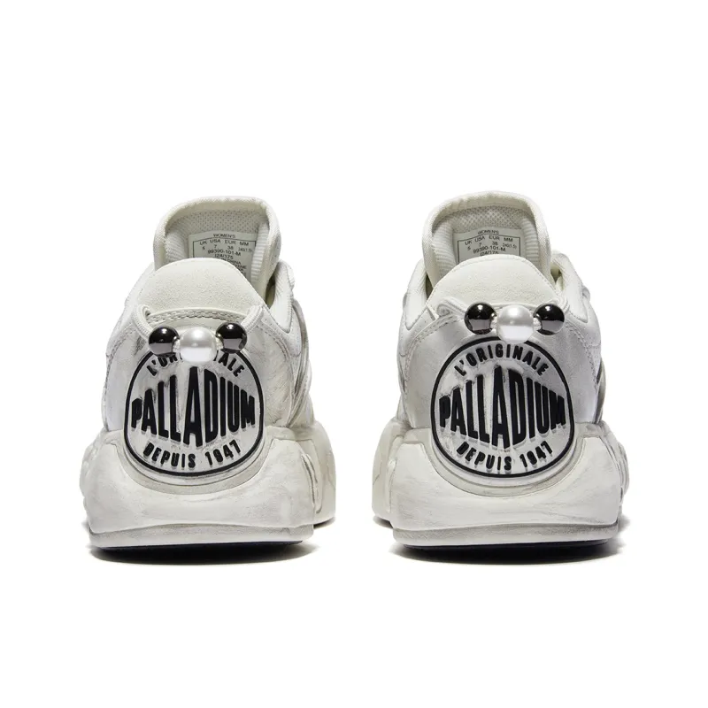 Palladium Abrasion Resistant Slip Resistant Low Top Skateboard Shoes Women's White-3