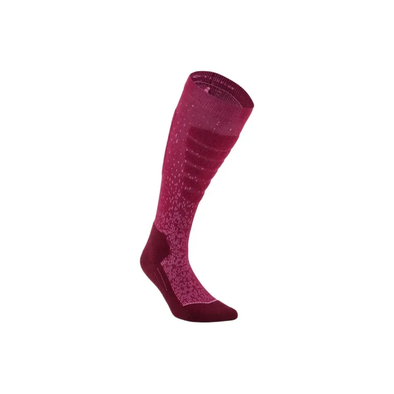 DECATHLON 100 Series Ski Socks Unisex 1 Pack Fuchsia-3