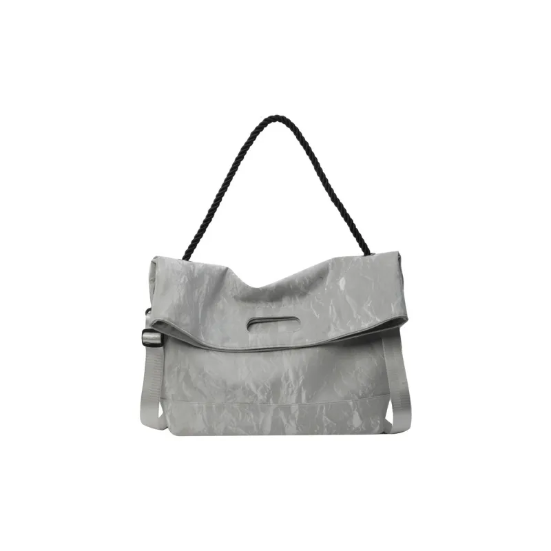 HAWA Nylon Messenger Bag Shoulder Bag Crossbody Bag Large Size Unisex Black-11