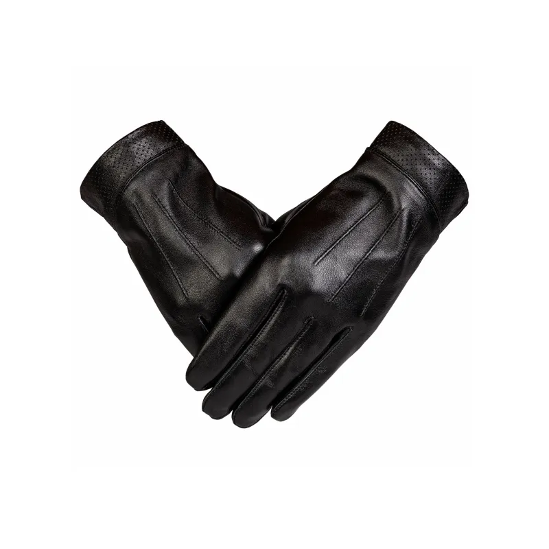 Shanghai Story Sheepskin Knit Gloves Men's Black Gift Box Set-24