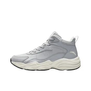 Anta Planet Slip Resistant Warm High Top Casual Shoes Men's Mudstone Gray