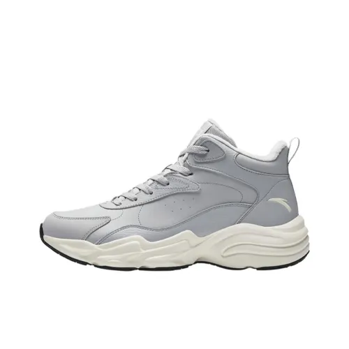 Anta Planet Slip Resistant Warm High Top Casual Shoes Men's Mudstone Gray