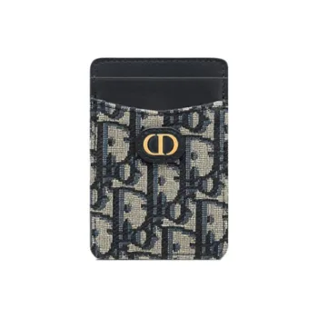 DIOR 30 Montaigne Fabric Card Holder Women's Blue