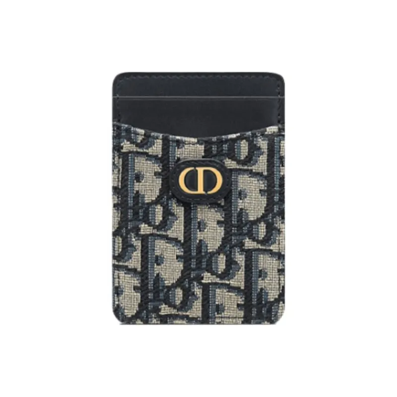 DIOR 30 Montaigne Fabric Card Holder Women's Blue-0