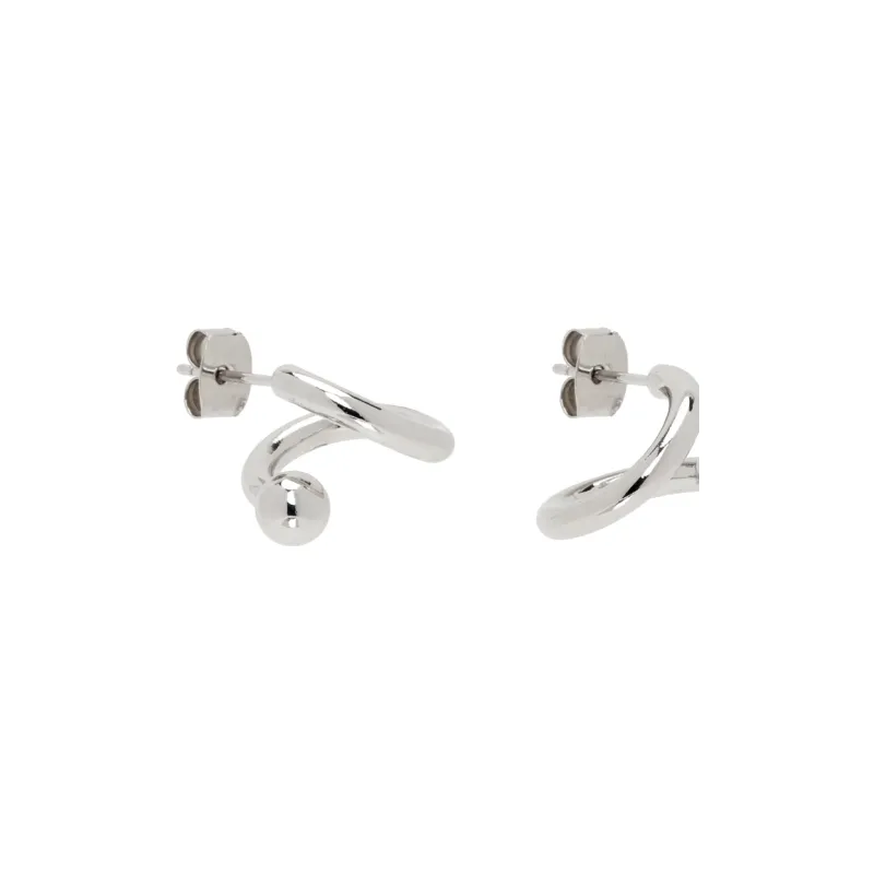 JUSTINE CLENQUET Palladium-Plated Brass Stud Earrings Men's Silver-2