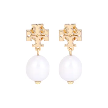 TORY BURCH Kira Logo Charm Drop Earrings