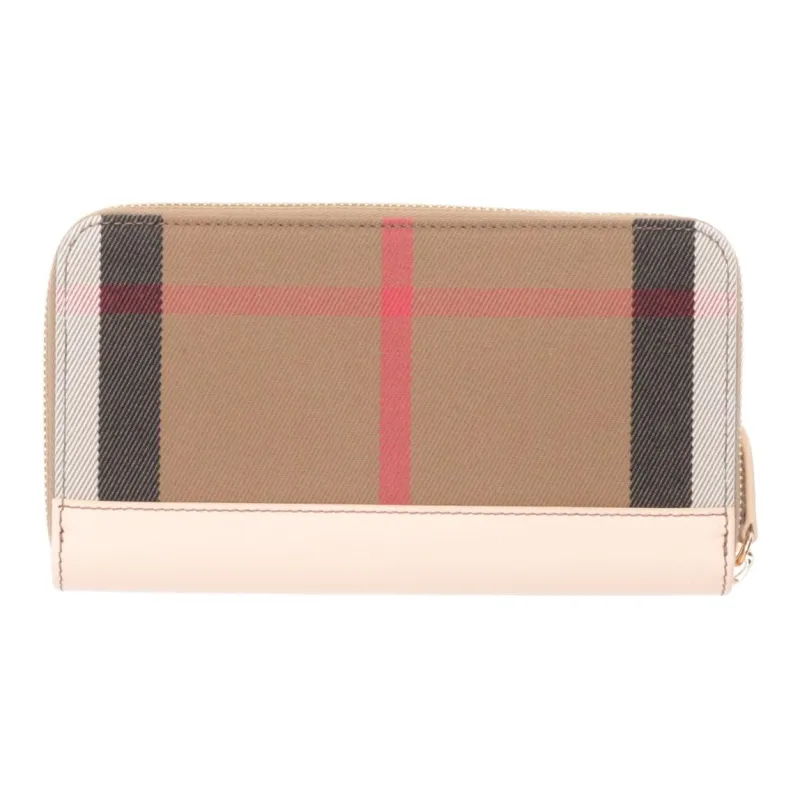 Burberry Fabric Wallet Women's Carmelo Pink & Brown & Black & Red & White-1