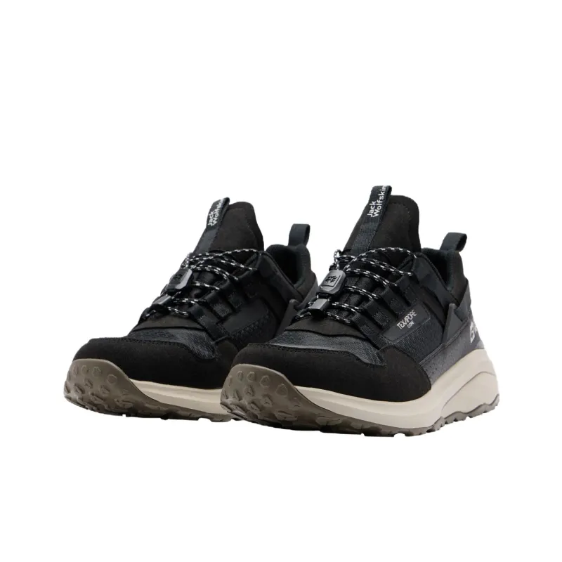 Jack Wolfskin Slip Resistant Water Resistant Low Top Outdoor Shoes Women's Black Beige-2