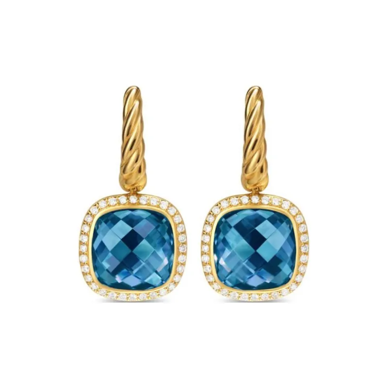 David Yurman 18kt Yellow Gold Albion Topaz And Diamond Earrings-0