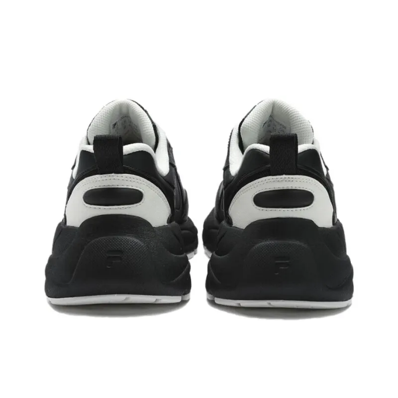 FILA FUSION RACEUP Anti Slip Wear Resistant Breathable Lightweight Low Top Casual Shoes Women's Black White-3
