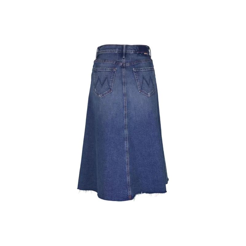 MOTHER The Circle Midi Fray Skirt-1