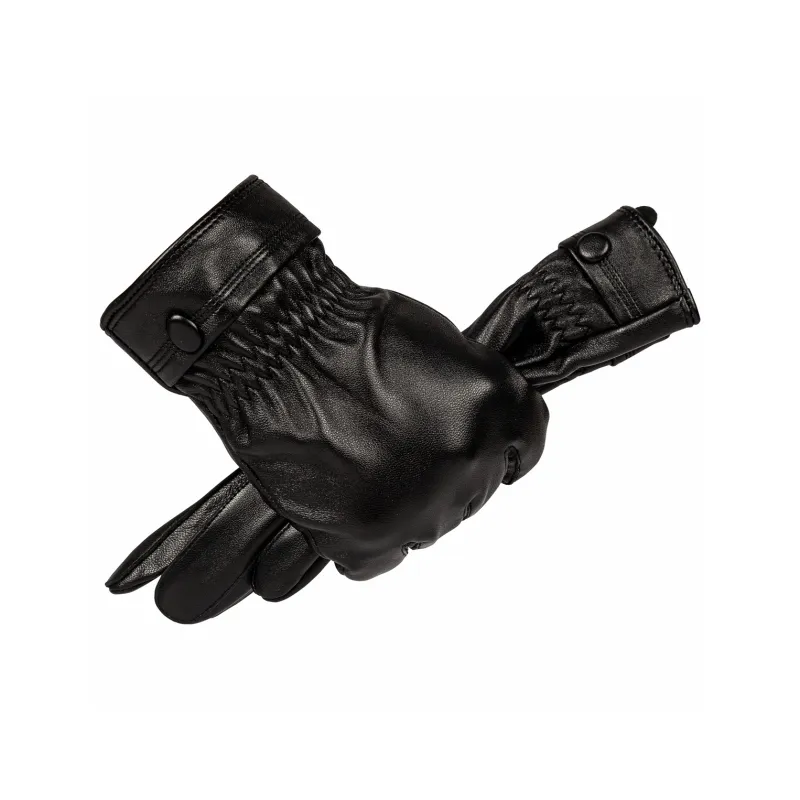 Shanghai Story Sheepskin Knit Gloves Men's Black Gift Box Set-29