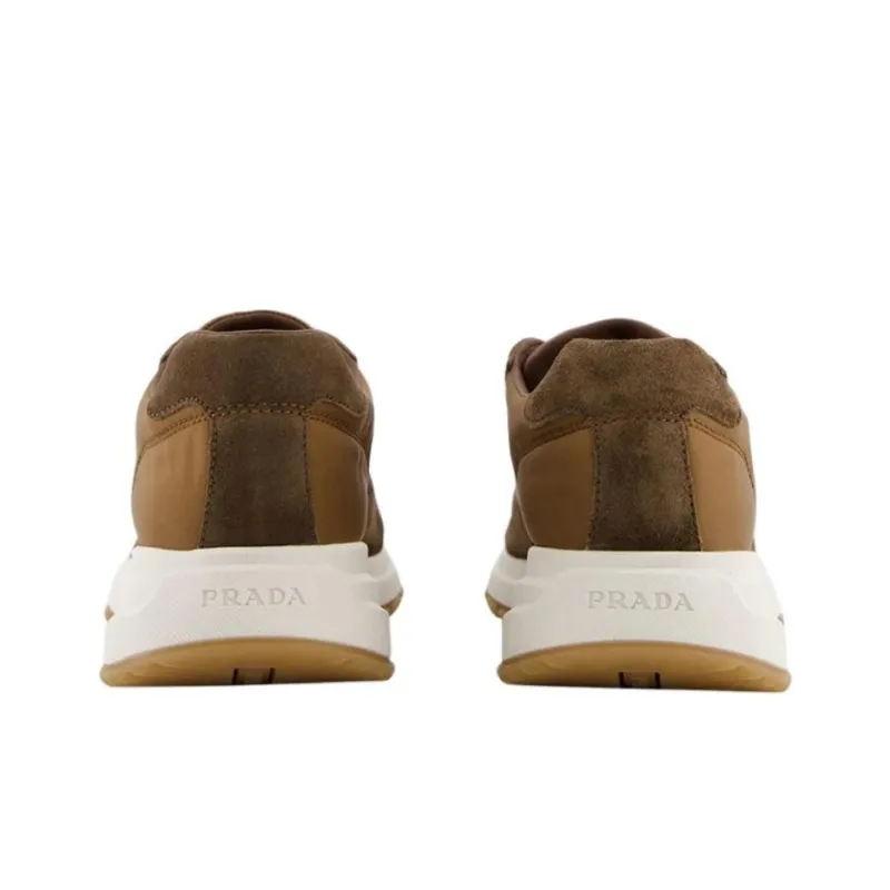 PRADA Re Nylon Low Top Casual Shoes Men's Brown-4
