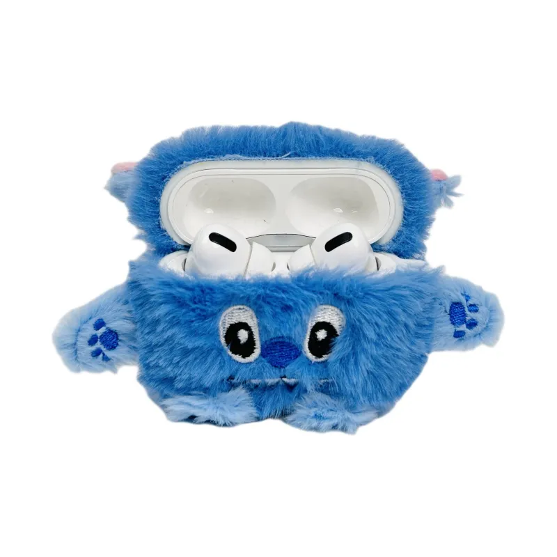 Sopi Compatibility With Apple AirPods 4/2/3/4th Generation/AirPods Pro/Pro 2 Plush Monster Tricolor Headphone Cases-4