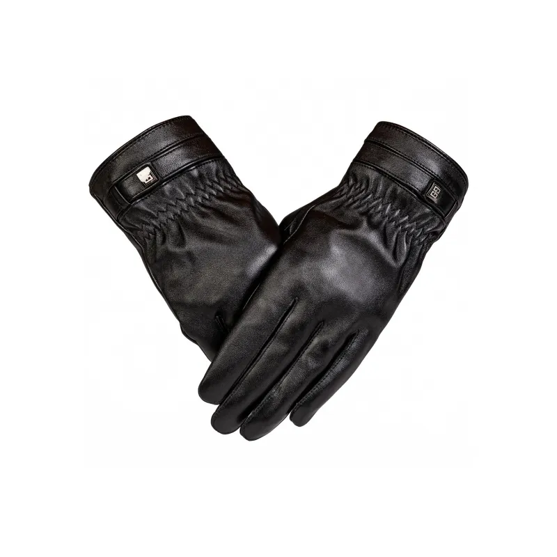 Shanghai Story Sheepskin Knit Gloves Men's Black Gift Box Set-33