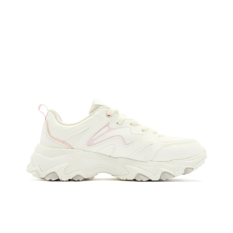 QIAODAN Anti Slip Wear Resistant Low Top Casual Running Shoes Women's Ivory Frost Pink-1