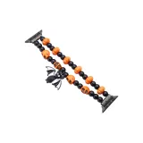 Black and White Bat/Bead String-Halloween Gold Pumpkin