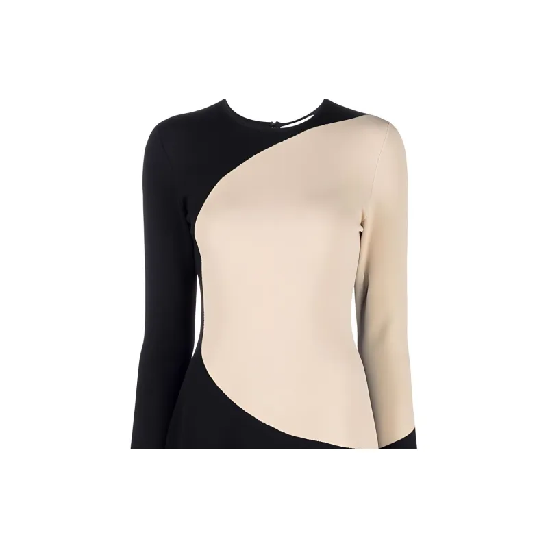 TORY BURCH Colour-Block Crewneck Midi Dress-1