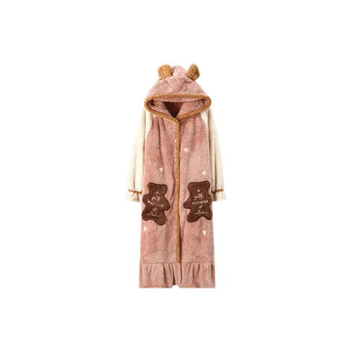 OUSHIBO Bath Robes Women's Pink