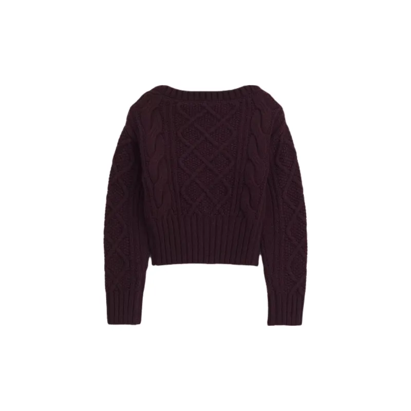 ZARA Sweater Women's Burgundy Red-1