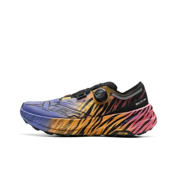 XTEP Running Shoes Men Low Top Black/Periwinkle Blue Purple/Fluorescent Camellia Red