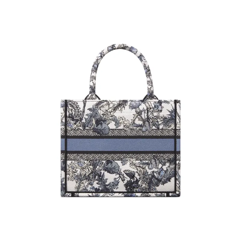 DIOR BookTote Fabric Tote Bag, Shopping Bag, Handbag Trumpets Women's White & Denim Blue-2