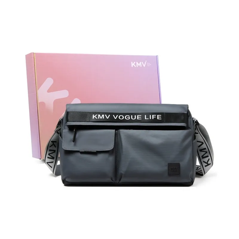 KMV Polyester Gym Bag Medium Size Unisex Black/White/Gray-19