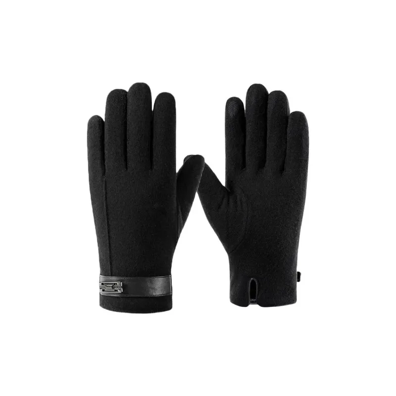 H YXIANG Wool Knit Gloves Men's-5