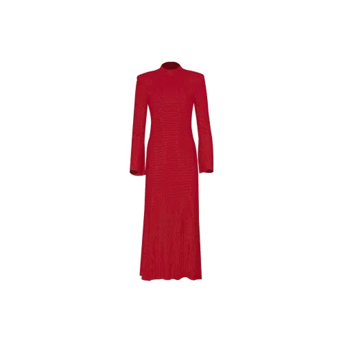 Self-portrait Embellished Fishnet Midi Dress
