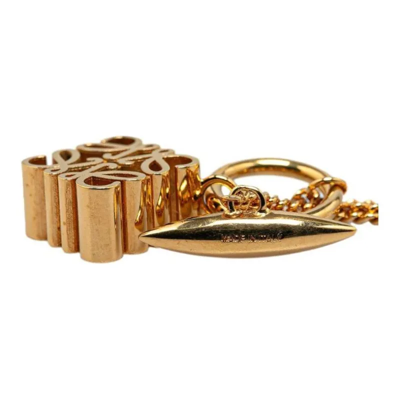 LOEWE 21th Century Plated Anagram Pendant Costume Necklace-1