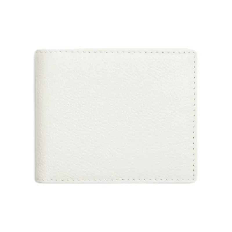 ZARA Cow Leather Wallet Men's Gray White-0