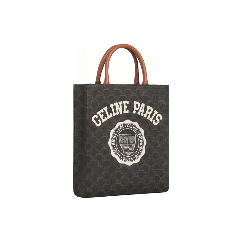 CELINE Triomphe Cow Leather Vertical Trunk Shoulder Bag Handbag Small Size Women's Tawny-1